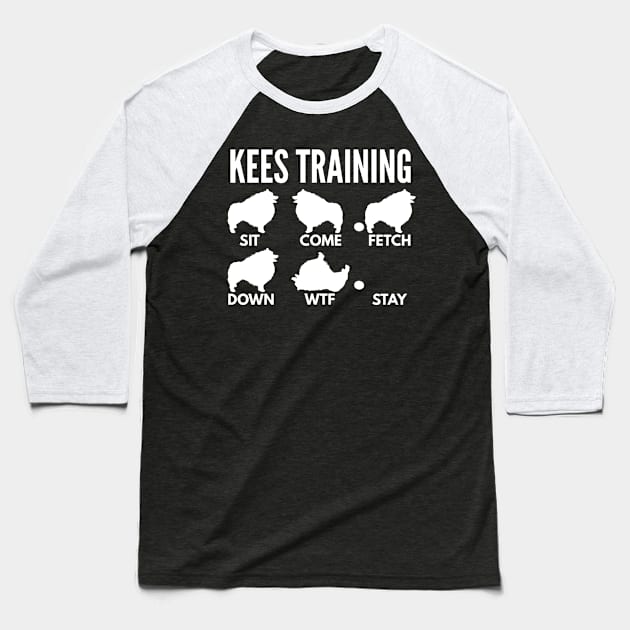 KEES Training Keeshond Tricks Baseball T-Shirt by DoggyStyles
